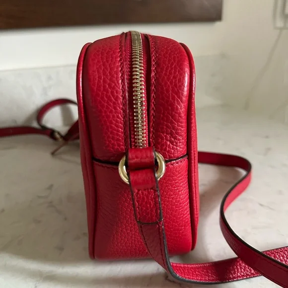 Gucci Calfskin Red Small Soho Disco Pebbled Leather Crossbody - Picture 9 of 13